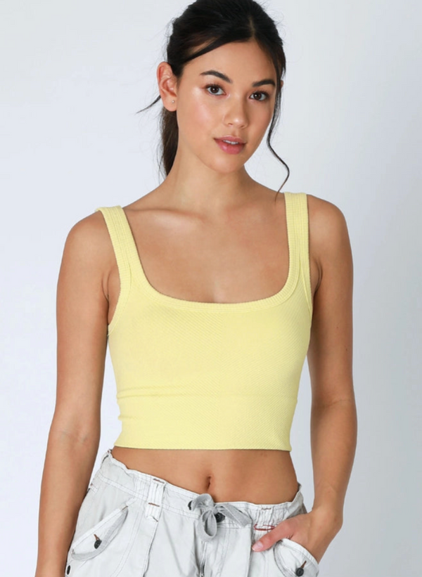 Chevron Ribbed Crop Top - Humana