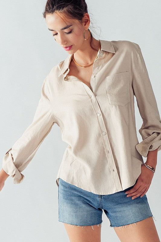Front Button Full Closure Long Sleeve Shirt