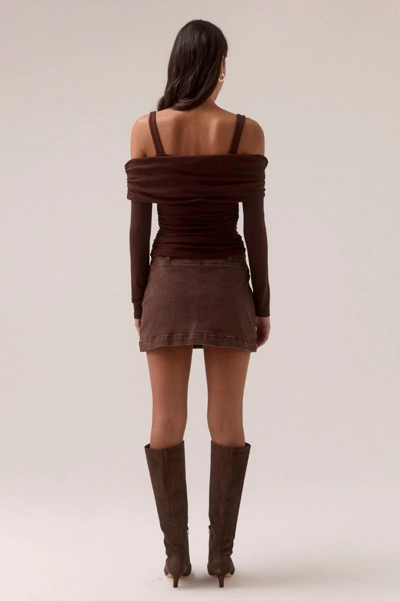 ELAIAN LONG-SLEEVE TOP - RAISIN