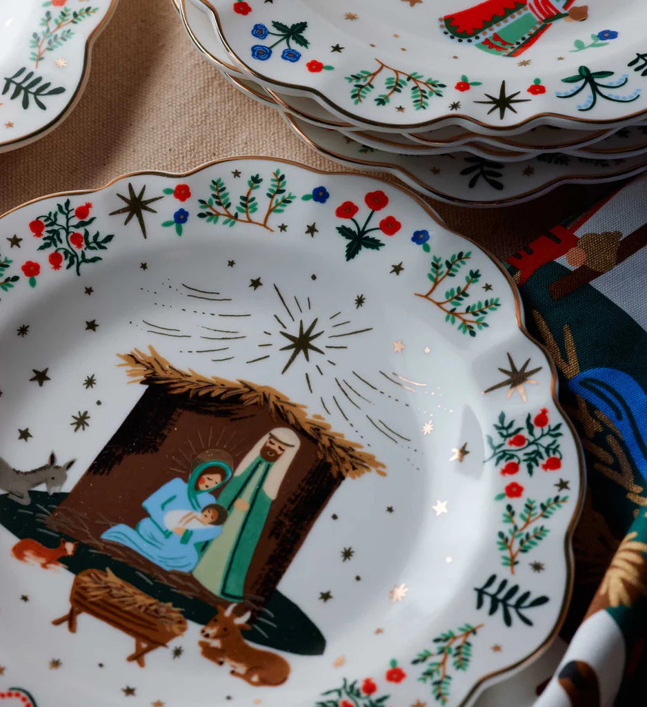 Nativity Porcelain Dessert Plate Set