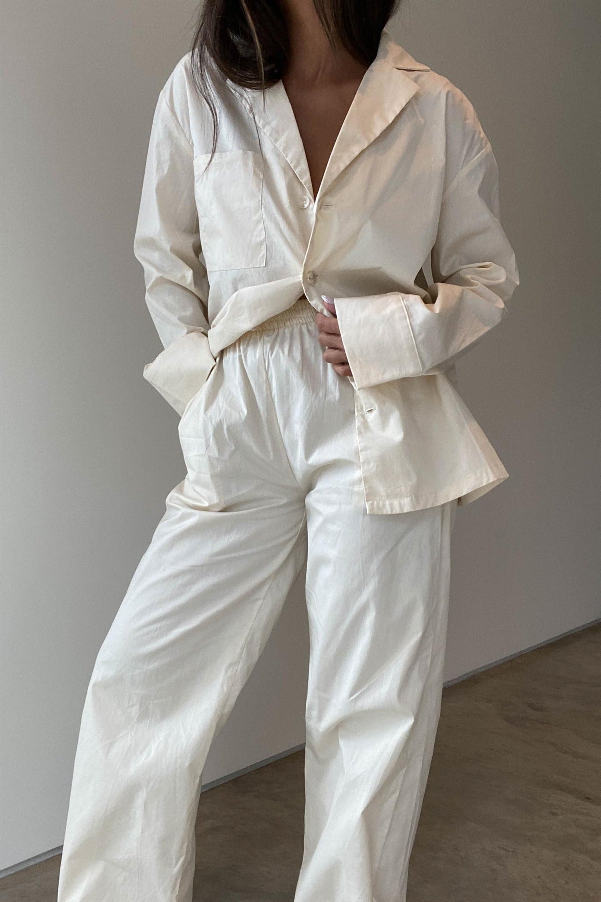 Cotton Button Up Shirt and Elasticated Band Pant