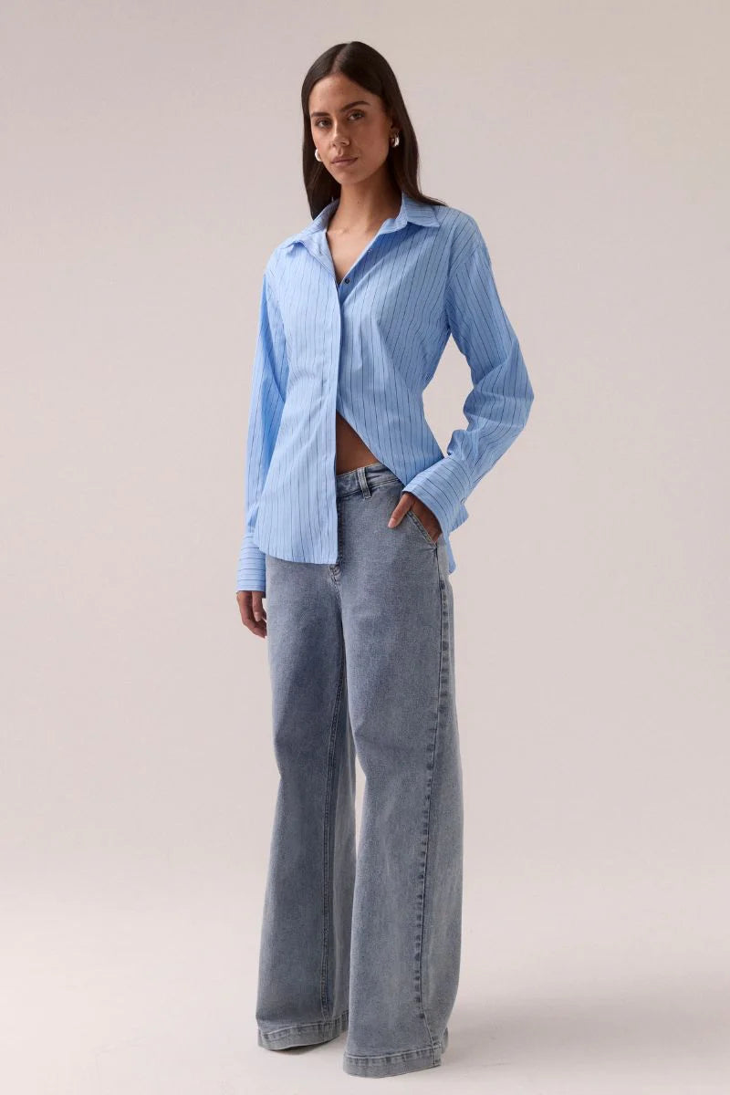 BRYNN SHIRT - VENICE BLUE STRIPE