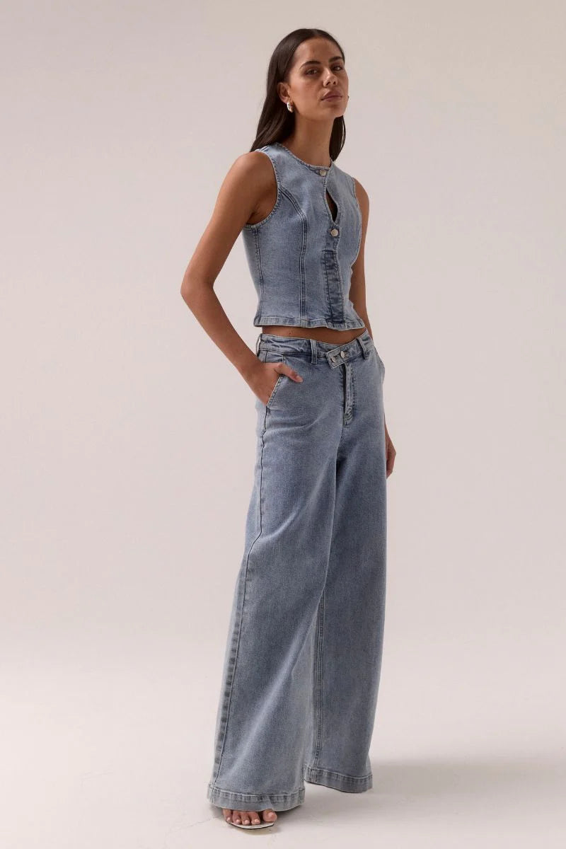 etch denim bodice