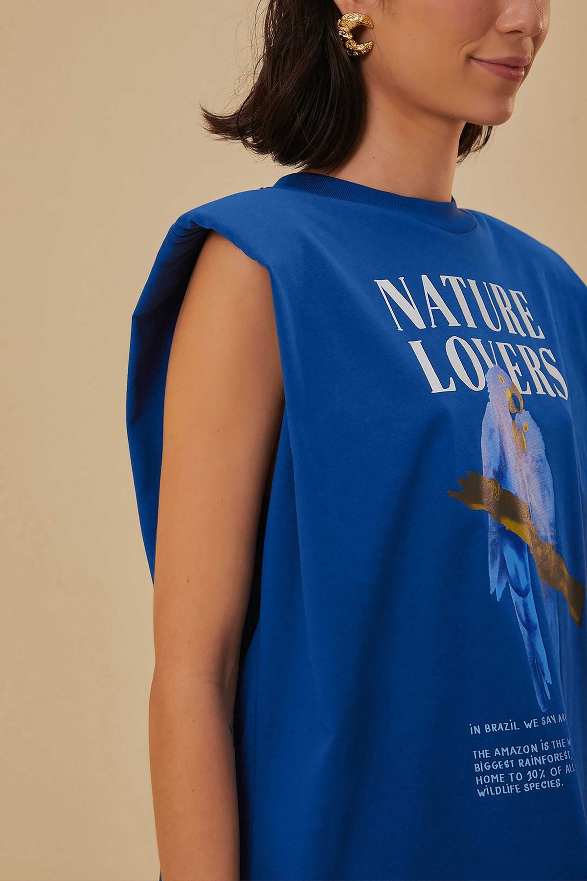 Blue Nature Lovers Pads Muscle Tee