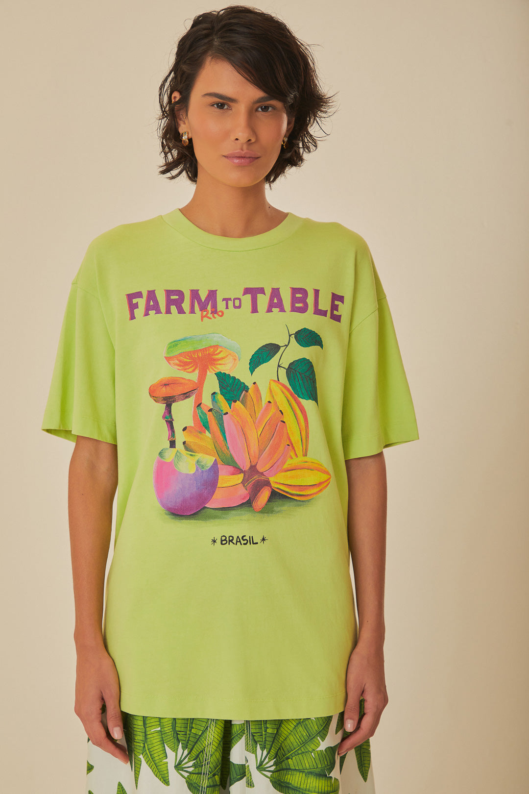 Lime Green Farm To Table Relaxed T-Shirt