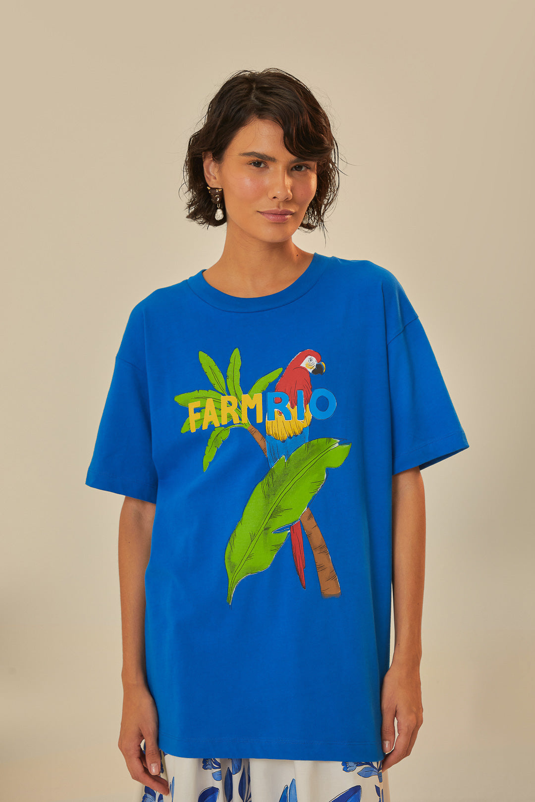 Farmrio Blue Relaxed T-Shirt