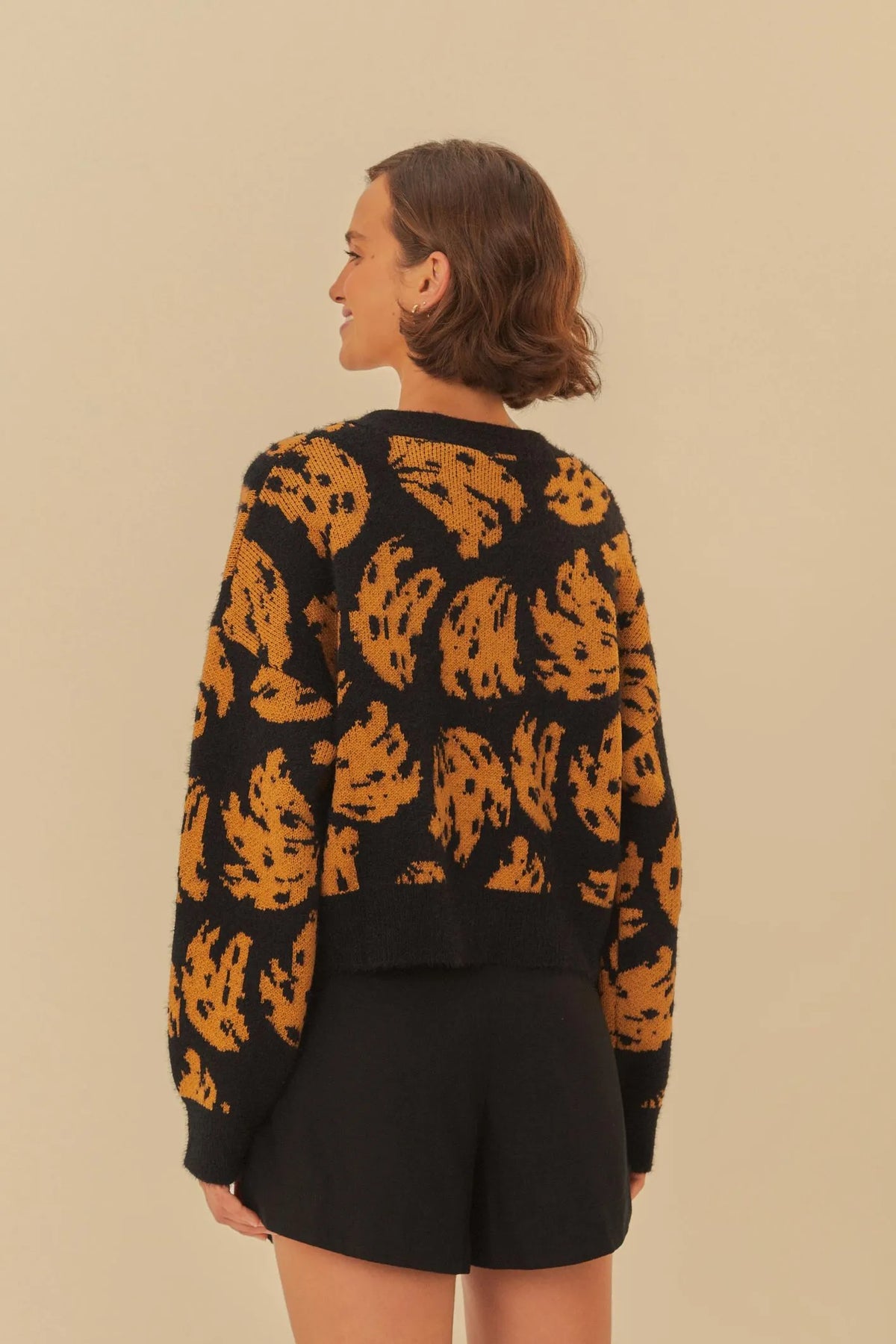 Cardigan Curto Tricot Tigres Copacabana