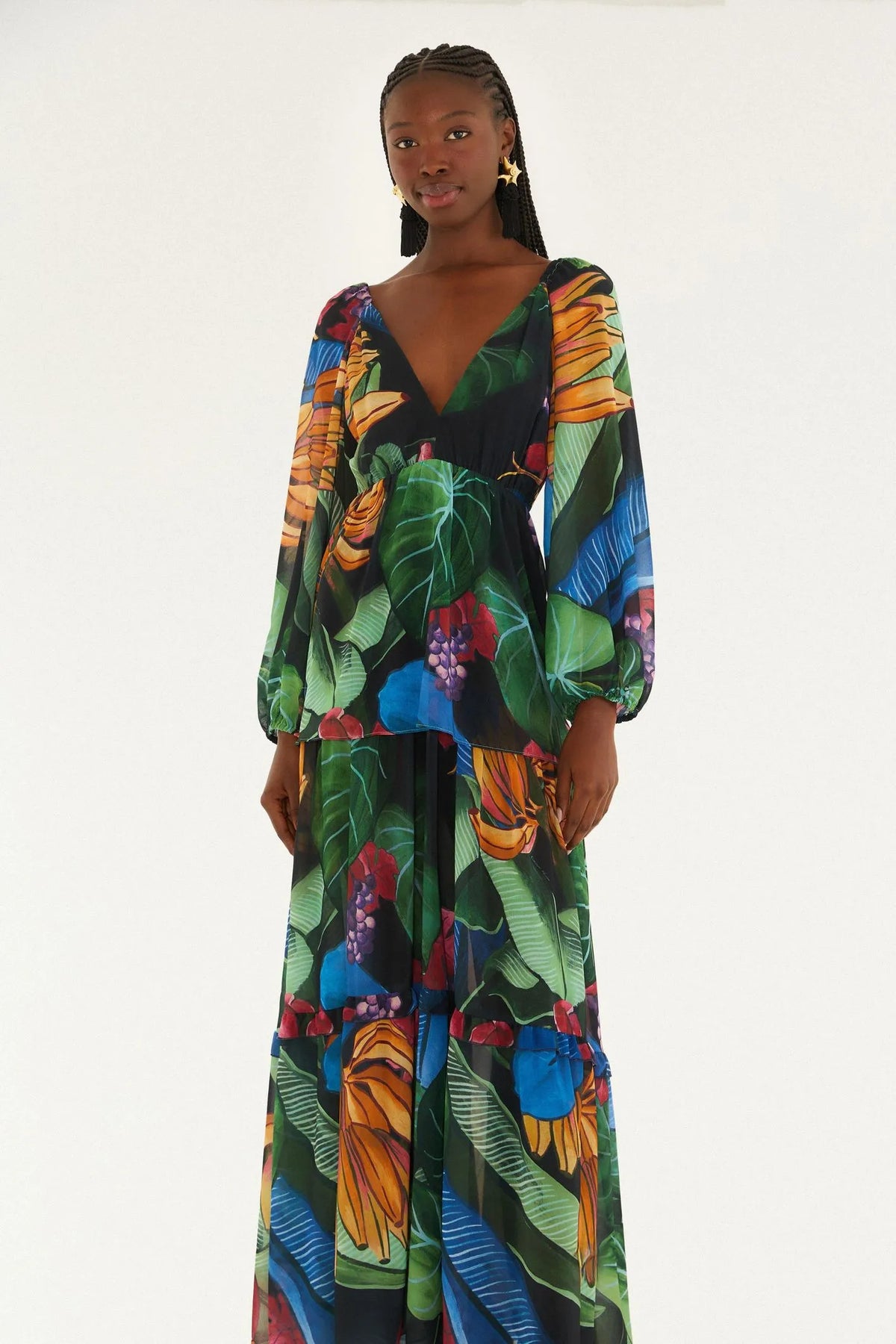 Vestido Longo Banana Uva