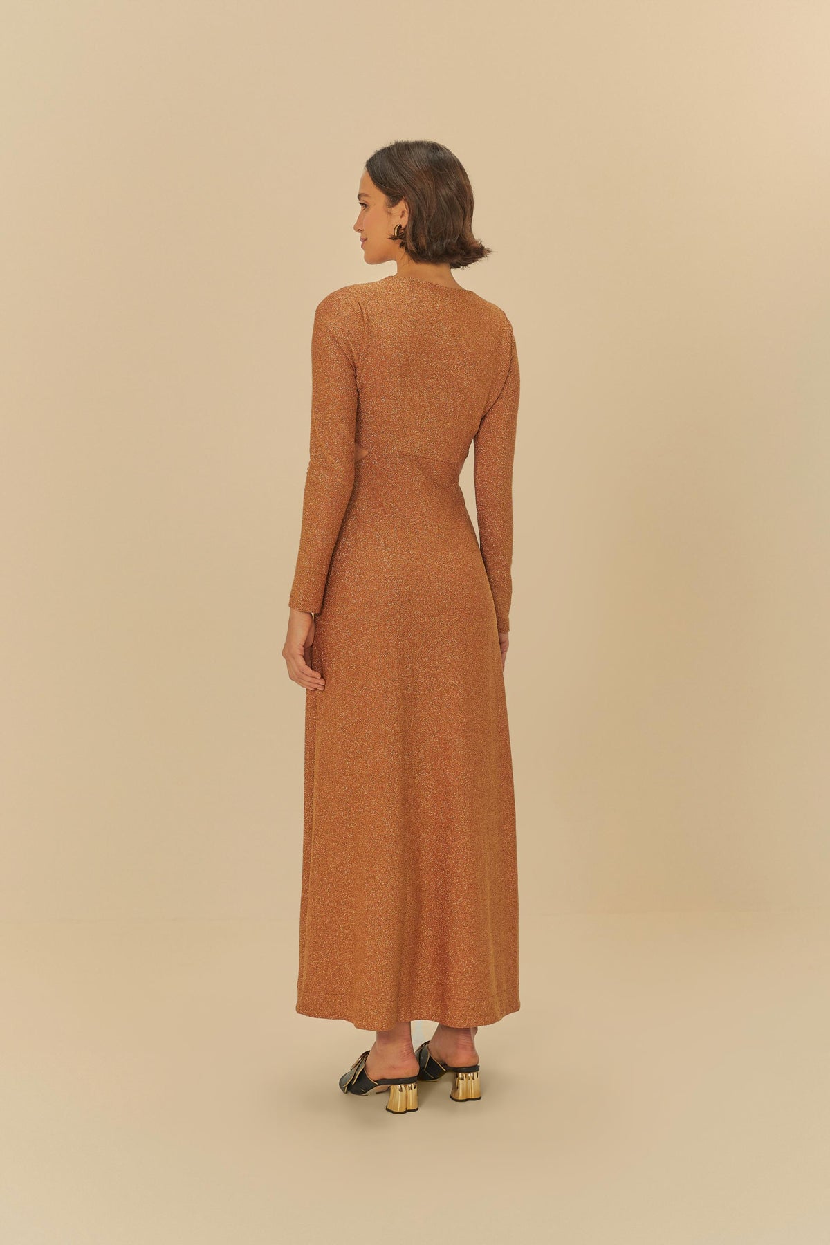 Vestido Cropped Fivela Lurex