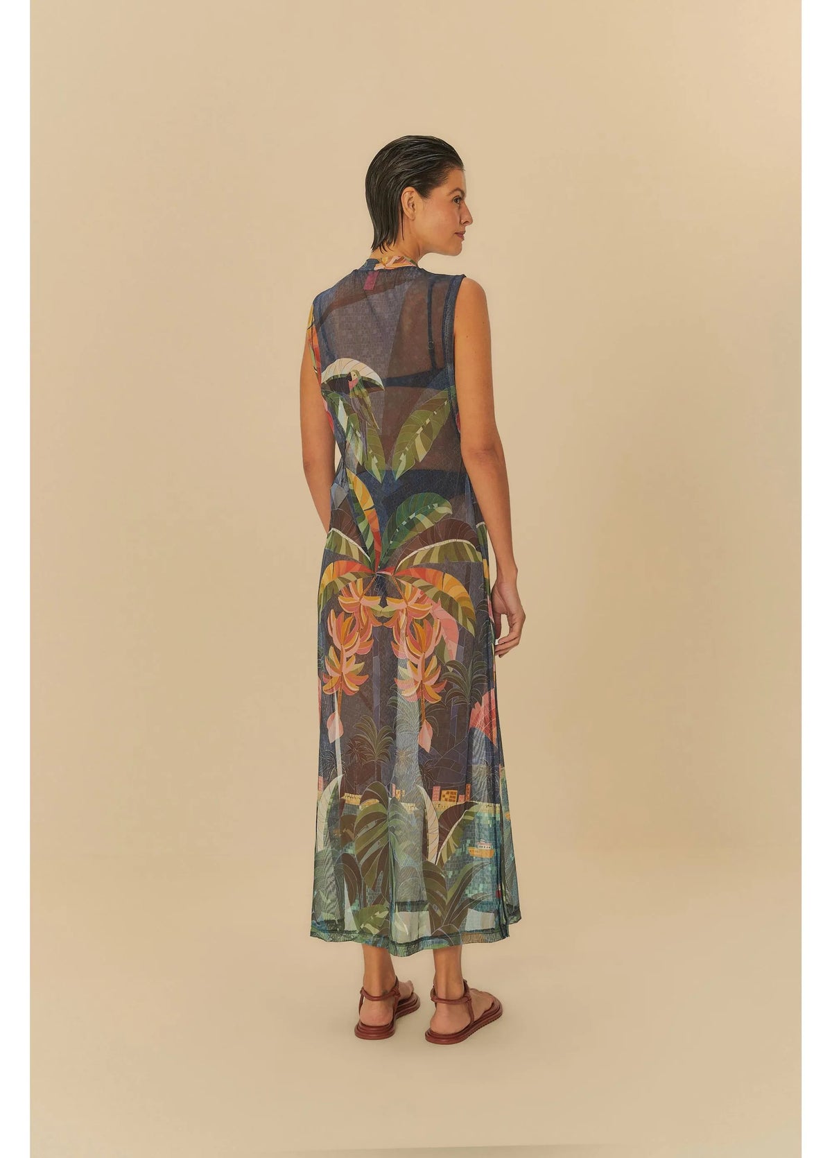 Vestido Midi Tule Rio de Mosaico