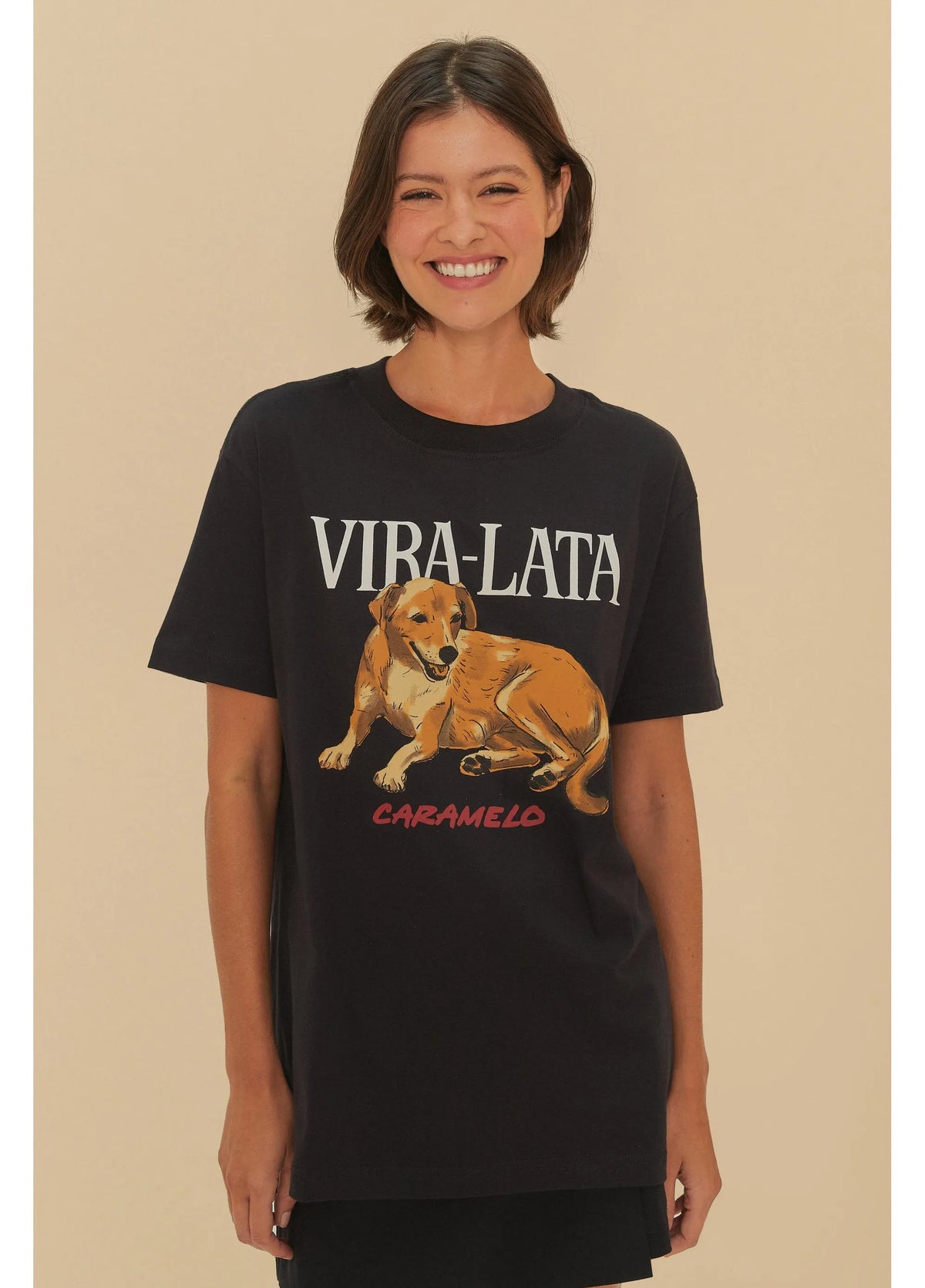 T-Shirt Media Vira Lata Preto