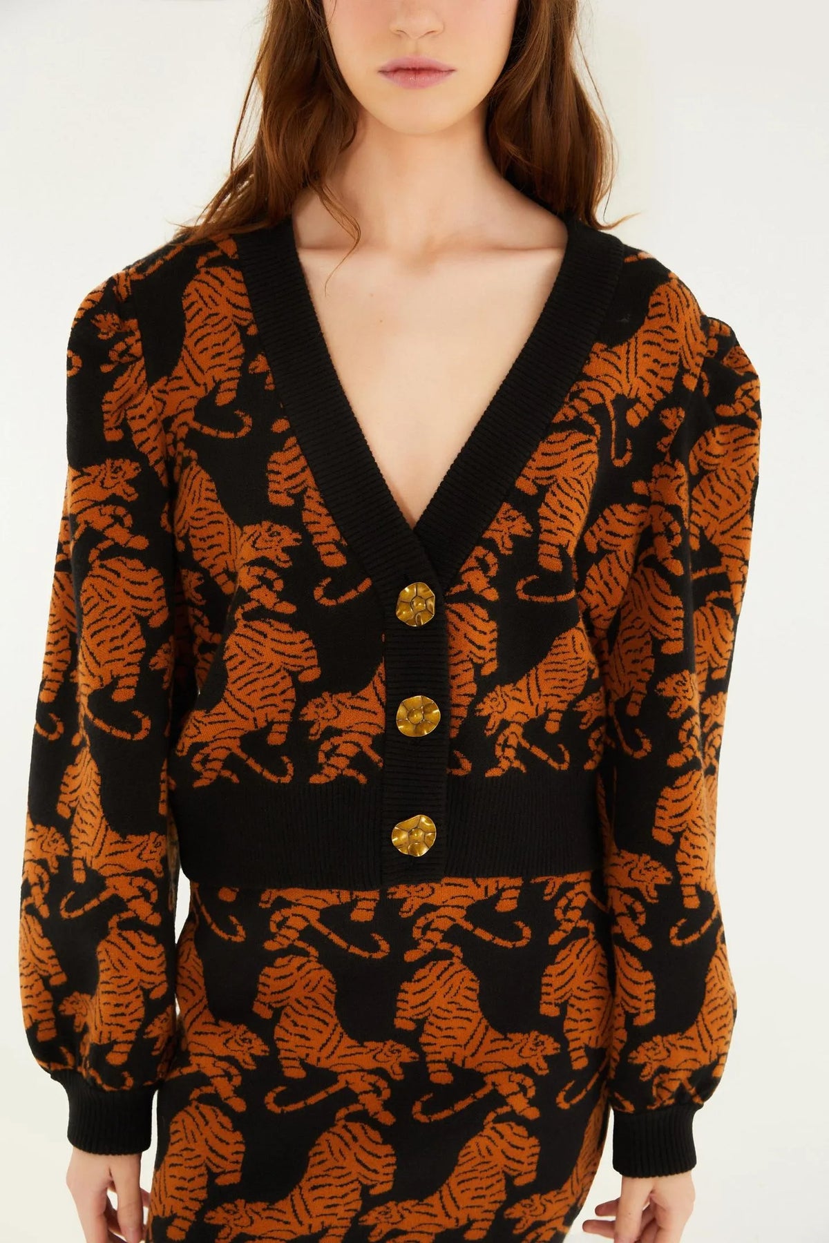 Cardigan Curto Tricot Tigres Copacabana