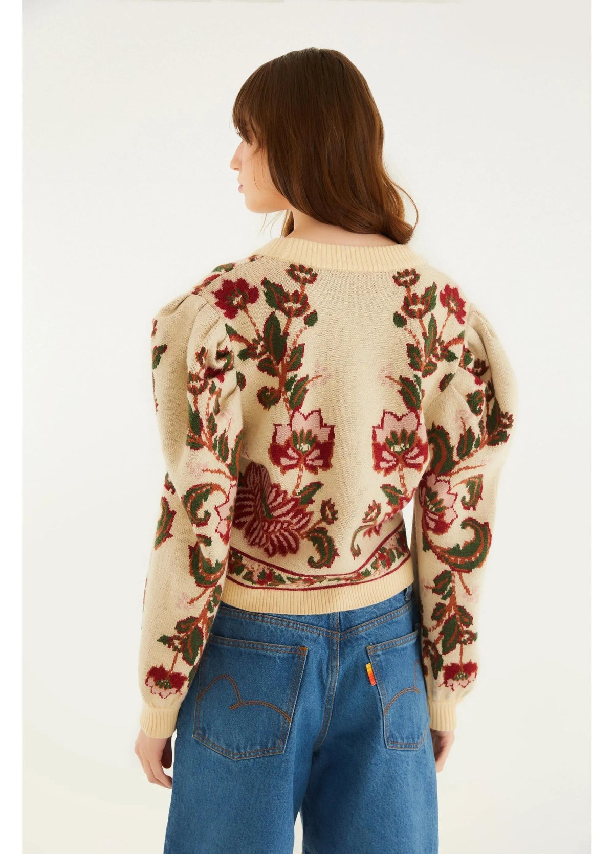 Cardigan Curto Tricot Romance de Flor