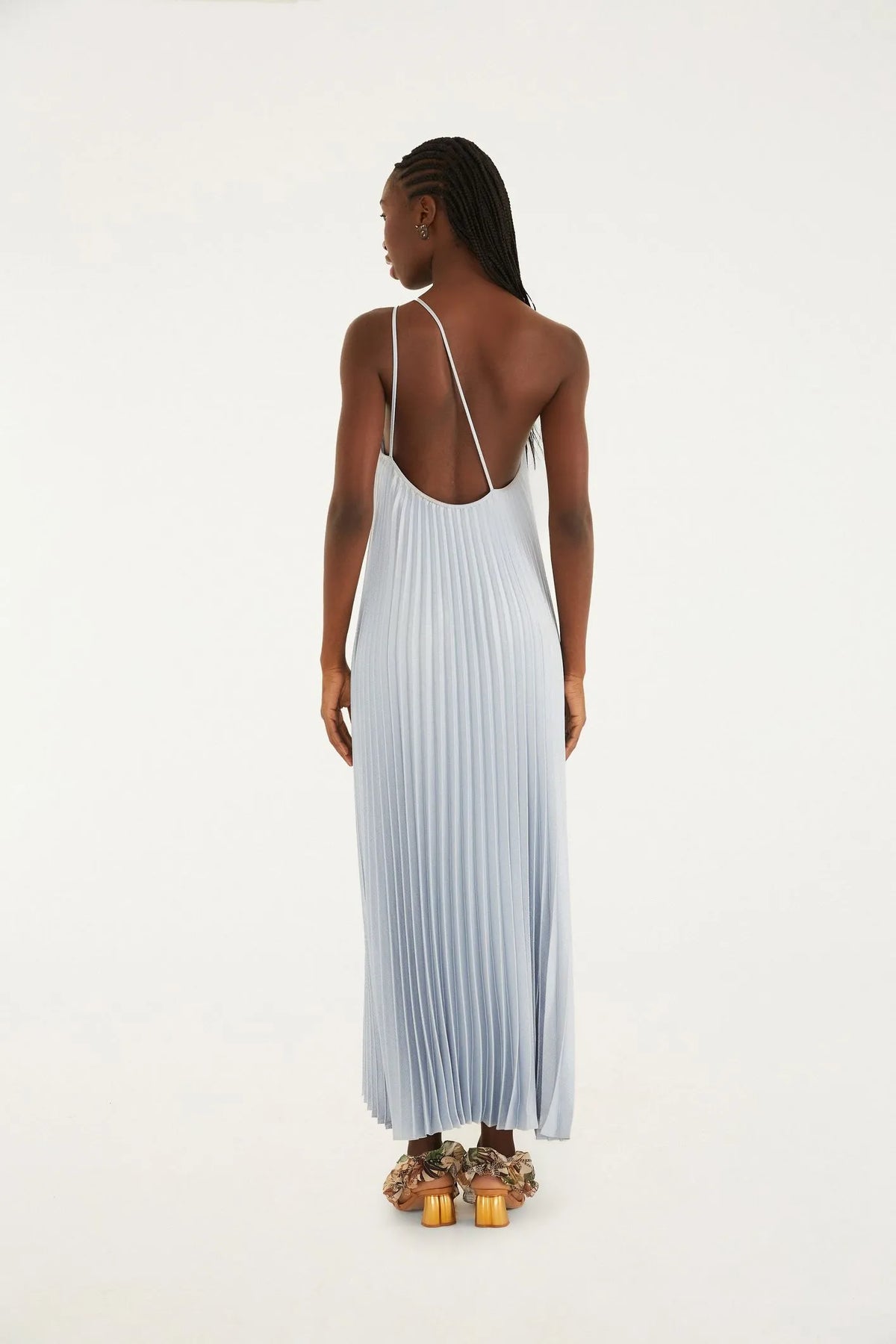 Vestido Plissado Longo