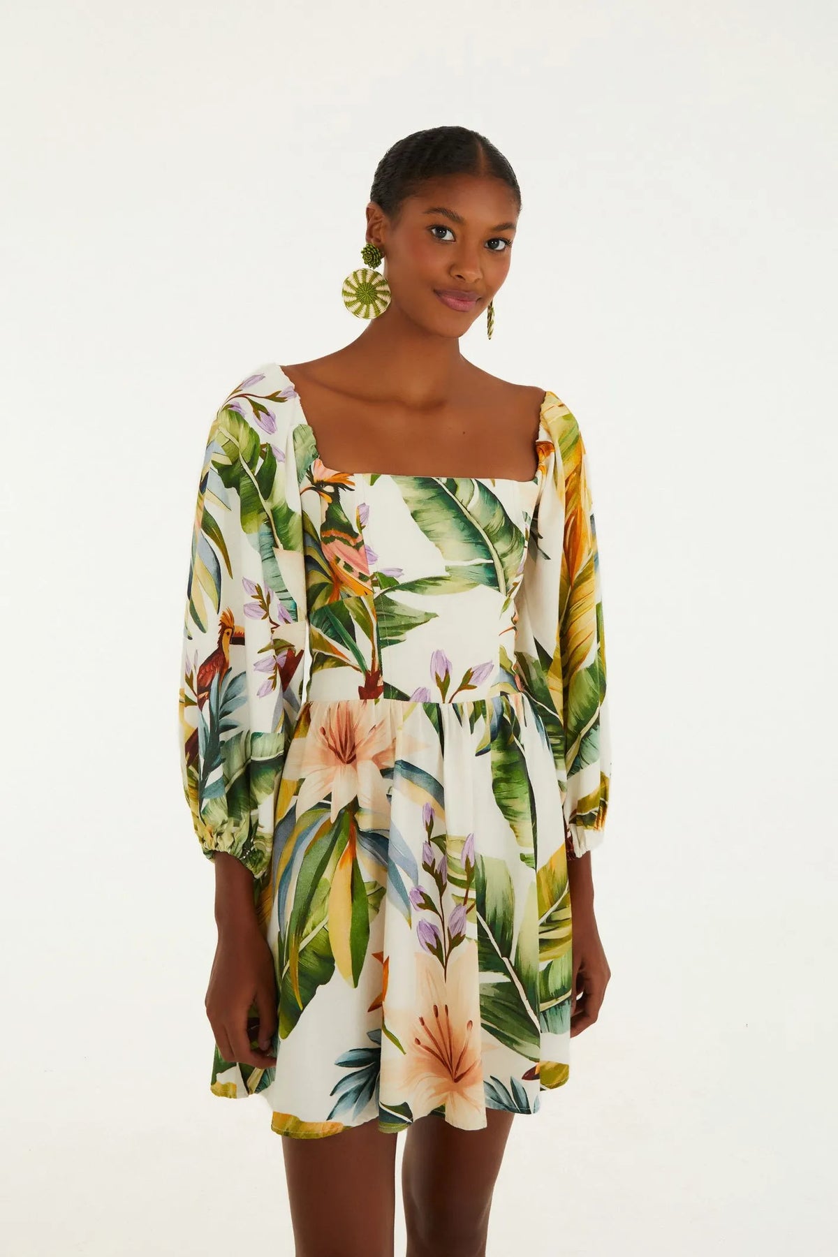 VESTIDO CURTO MANGA TROPICALIA