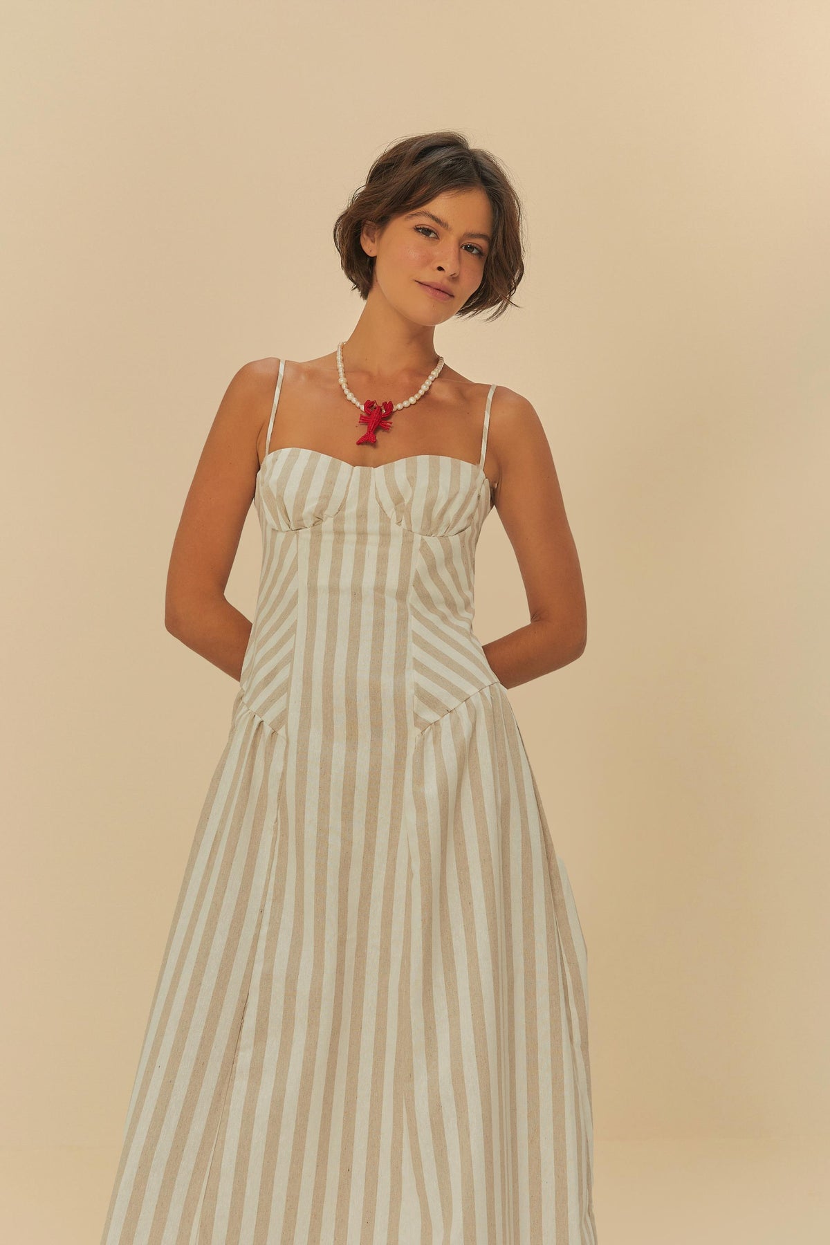 Vestido Cropped Listra Bicolor