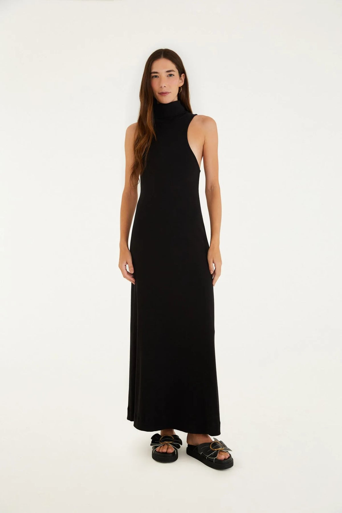 Vestido Rib Gola Alta