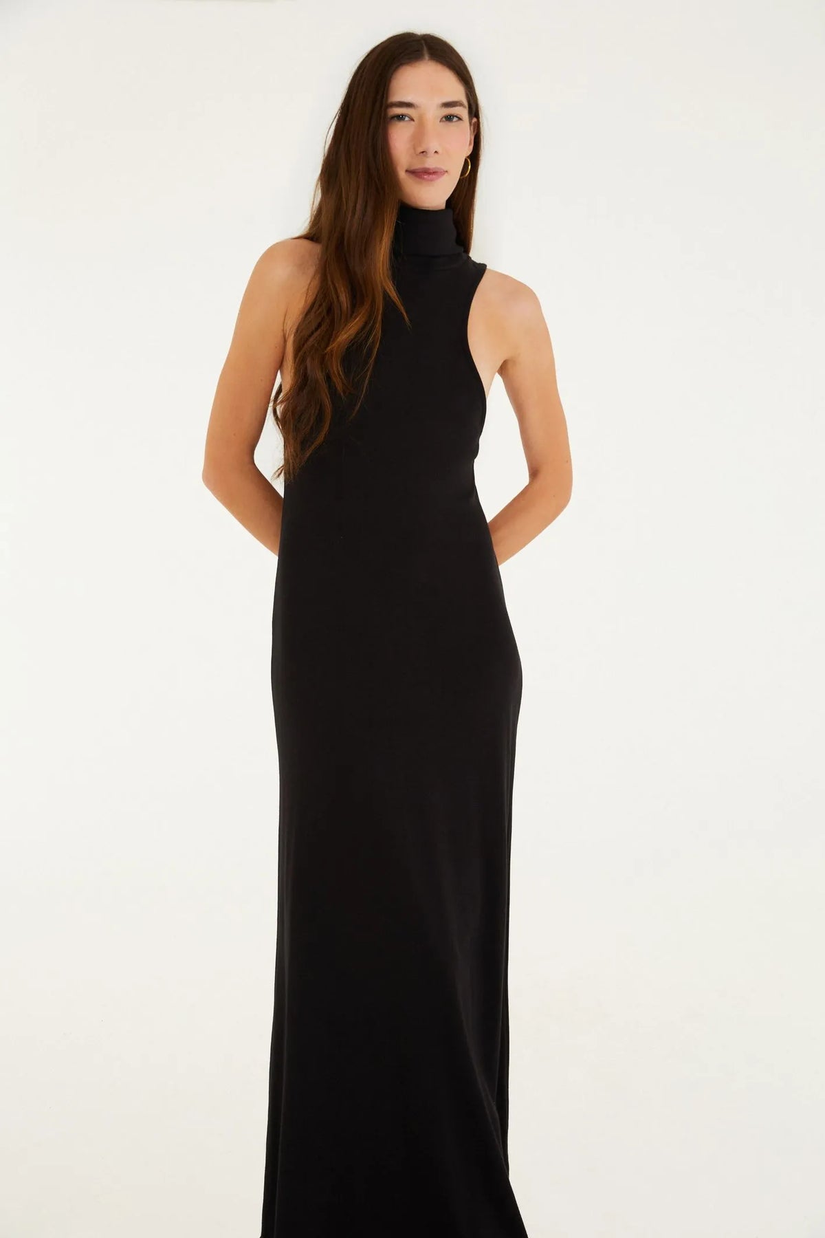 Vestido Rib Gola Alta