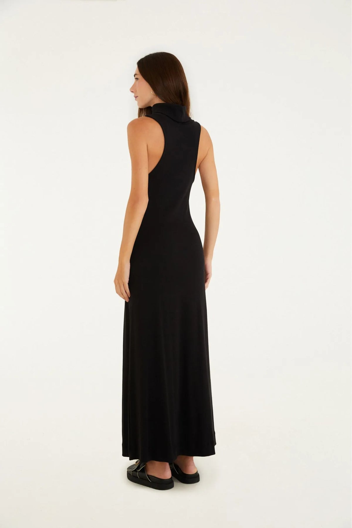Vestido Rib Gola Alta