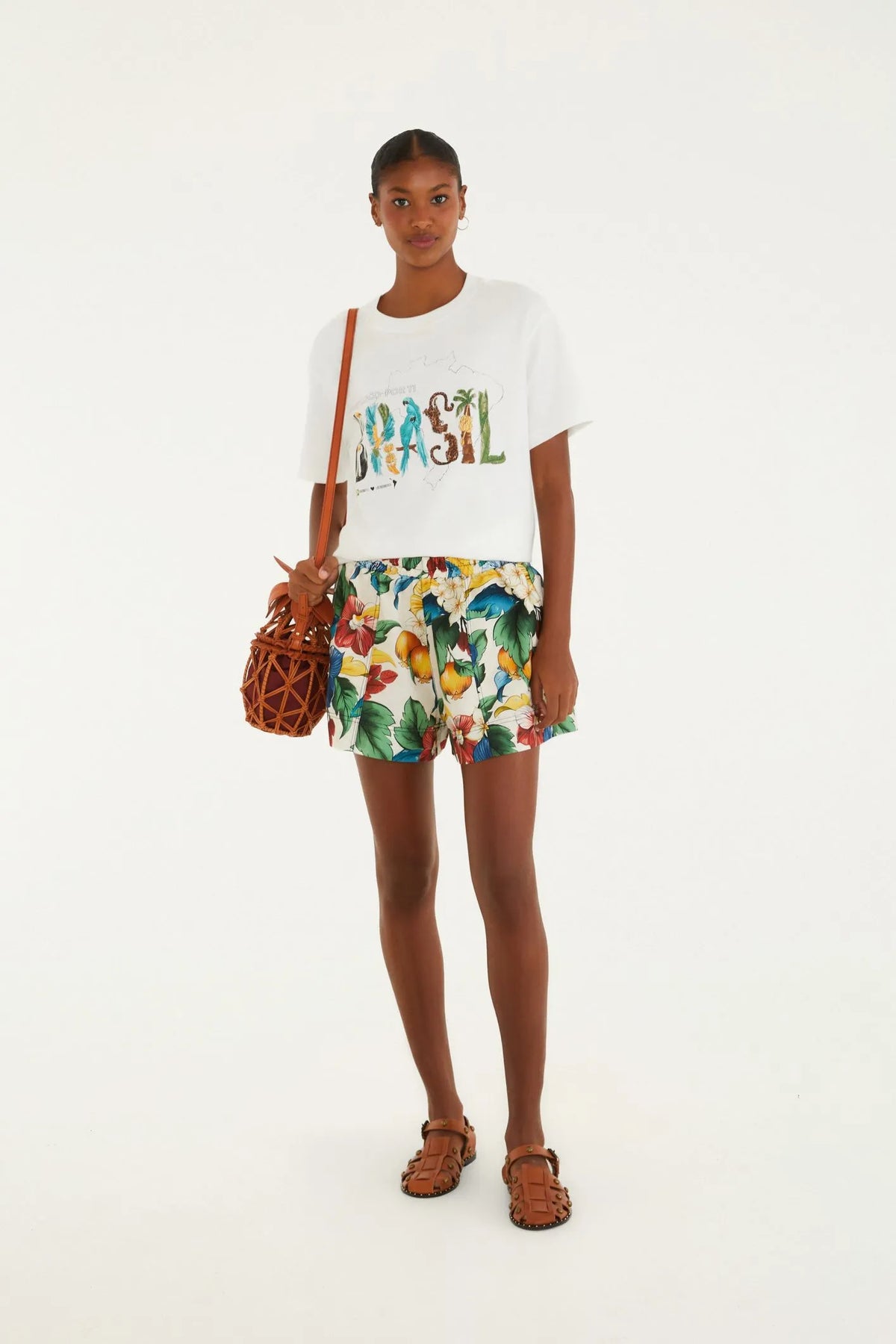 TSHIRT MEDIA SOY BRASIL OFF WHITE