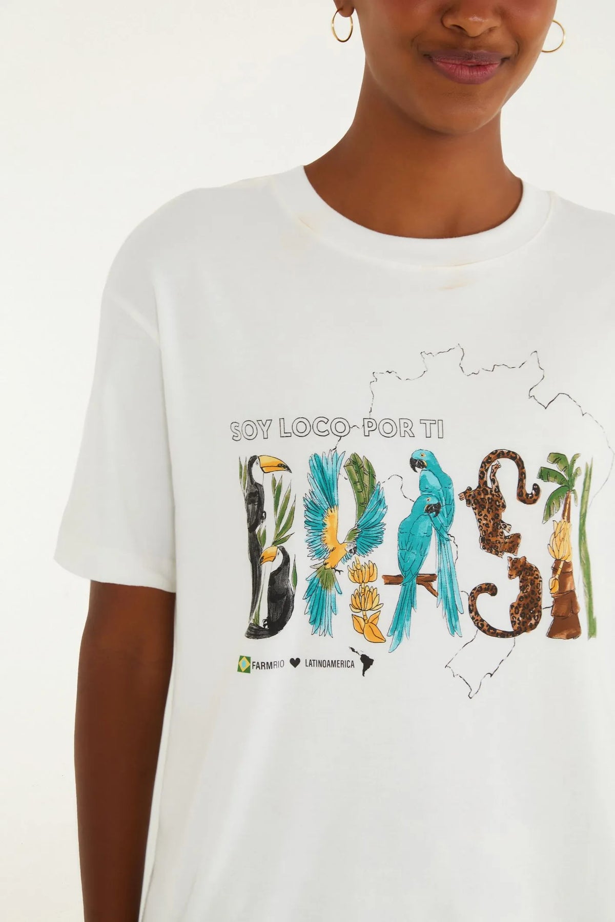 TSHIRT MEDIA SOY BRASIL OFF WHITE