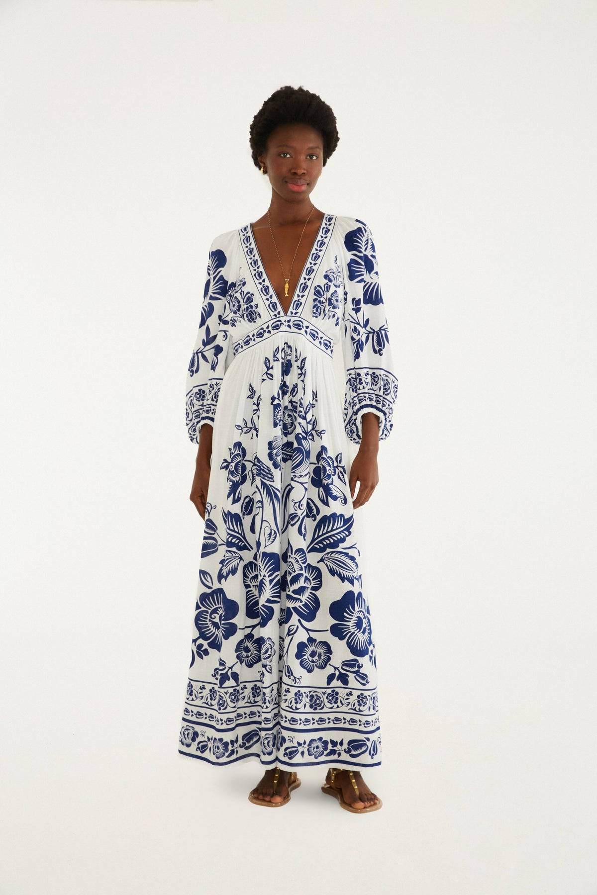 Vestido Maxi Estampado Bird Night