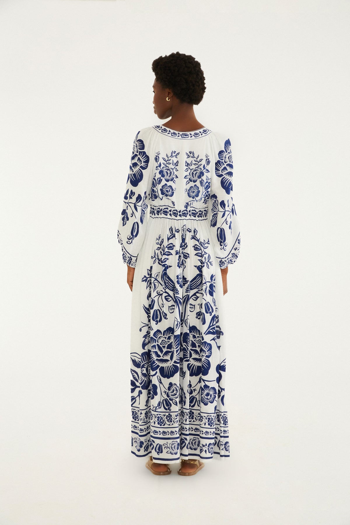 Vestido Maxi Estampado Bird Night