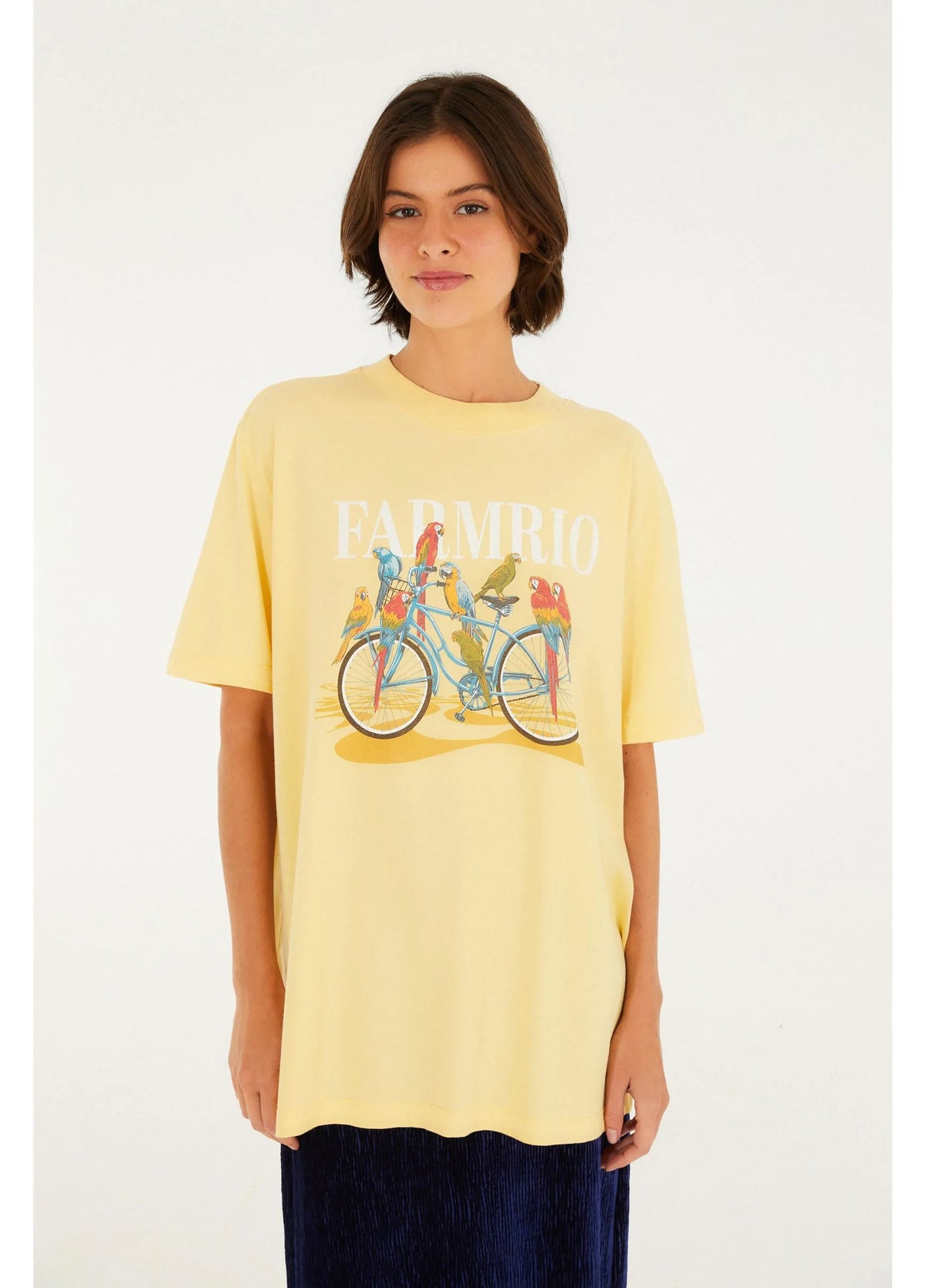 T-Shirt Media Bicicleta Aves