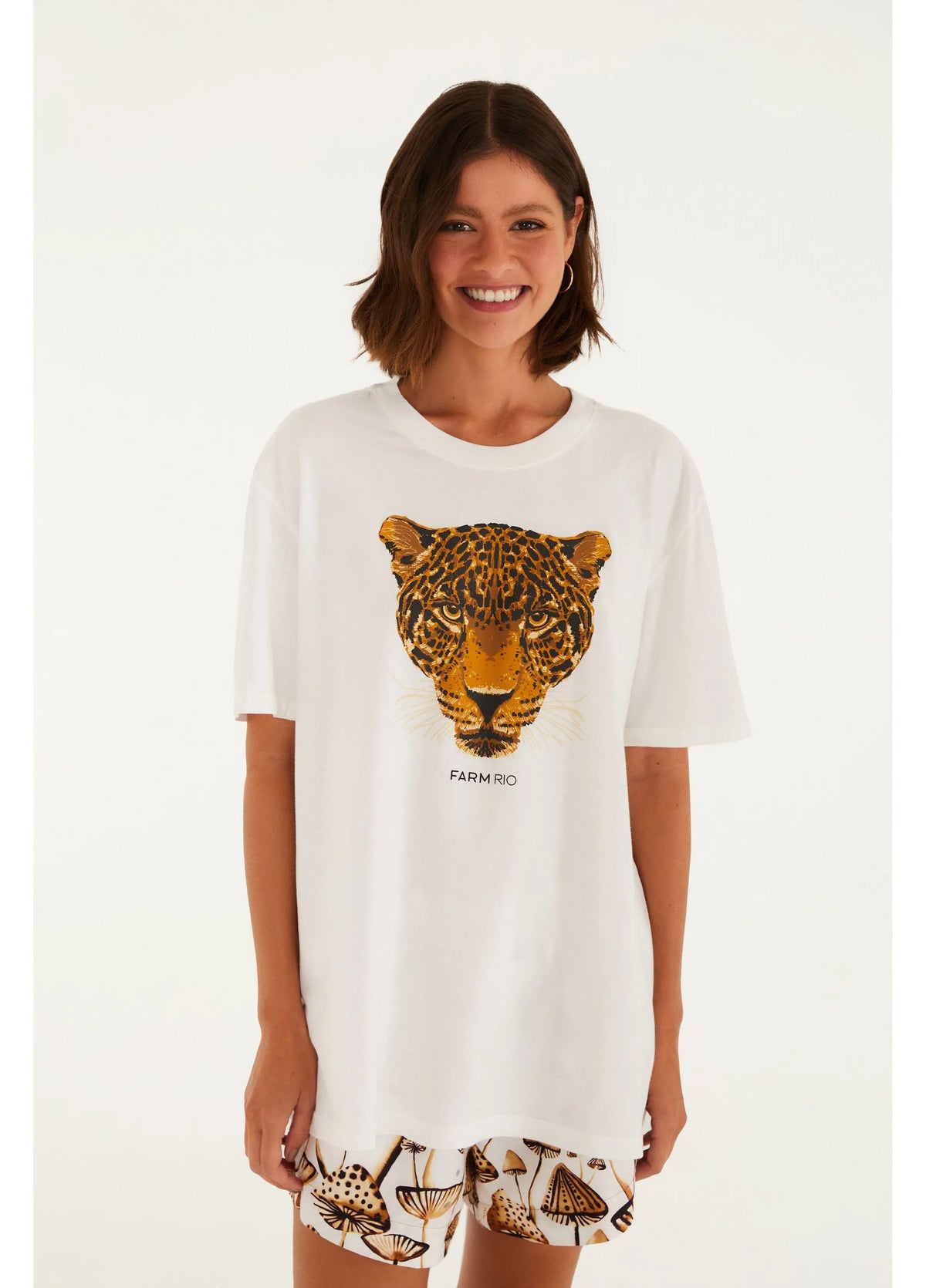 T-Shirt Media Onca Esmeralda Off White