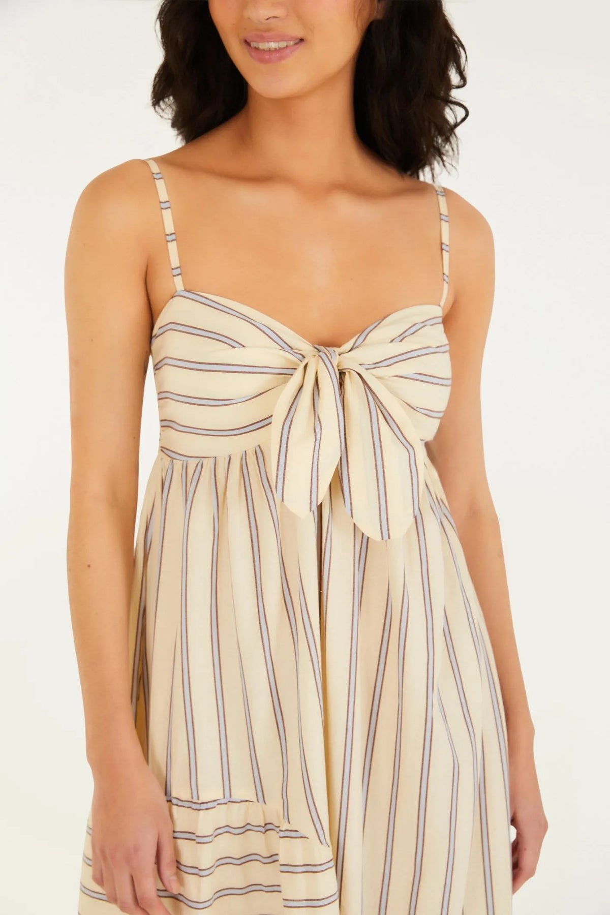 VESTIDO LONGO SEM ALCA LISTRA ALEXIA