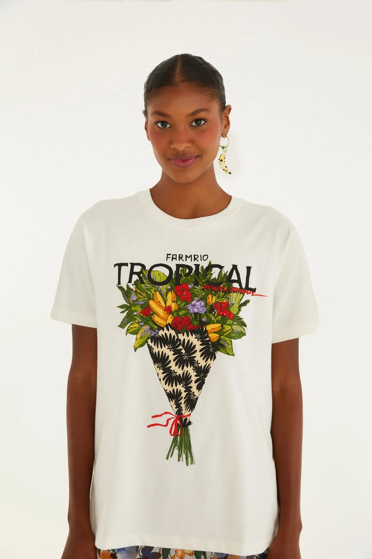 TSHIRT FIT BOUQUET TROPICAL OFF WHITE