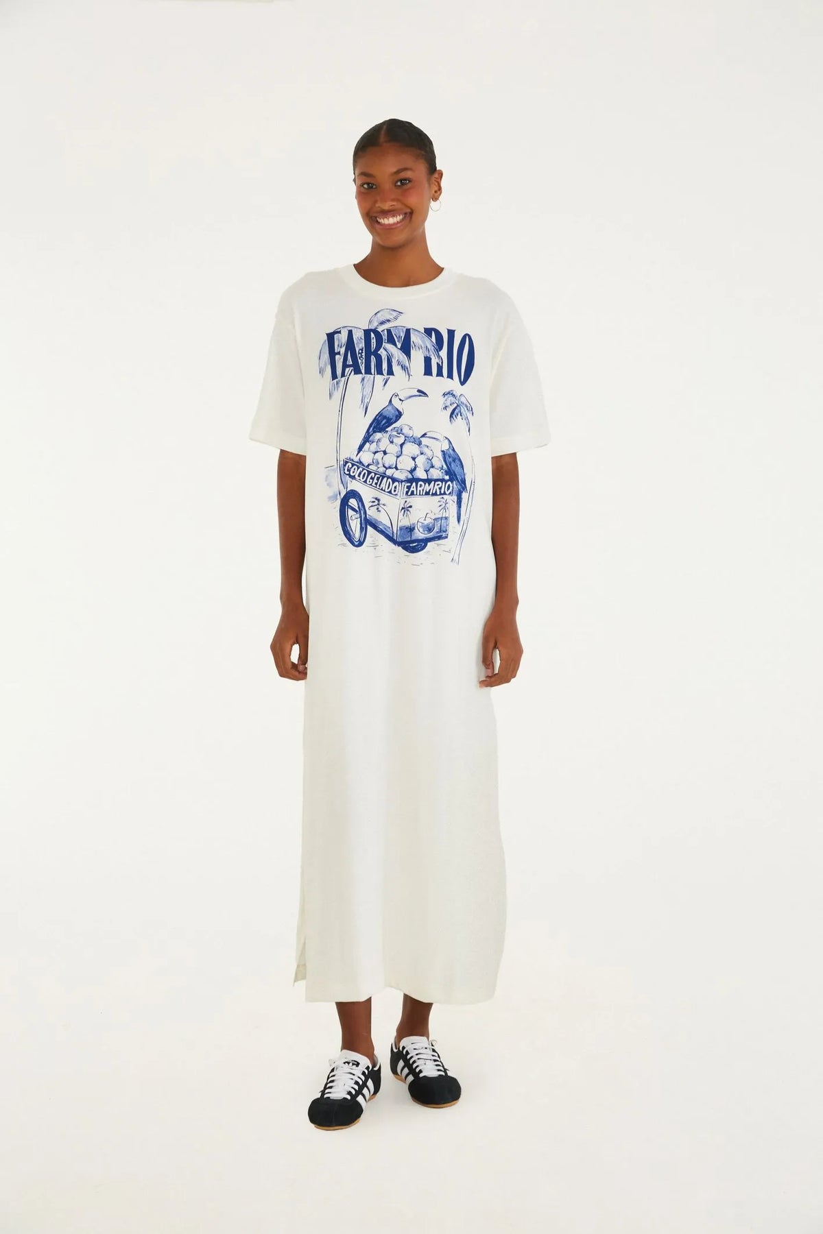 VESTIDO MIDI COCO GELADO AZUL