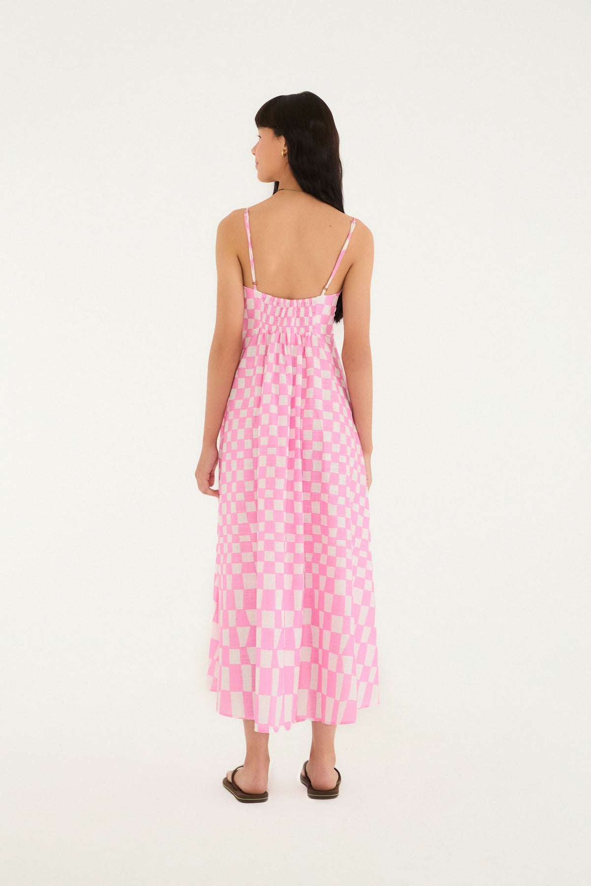 VESTIDO MIDI SUEÑO CUADRICULADO