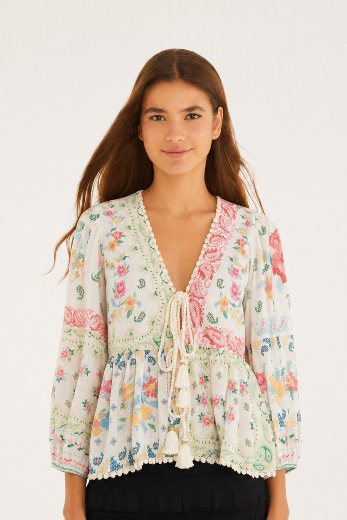 BLUSA AMARRAO BORDA BANDANA
