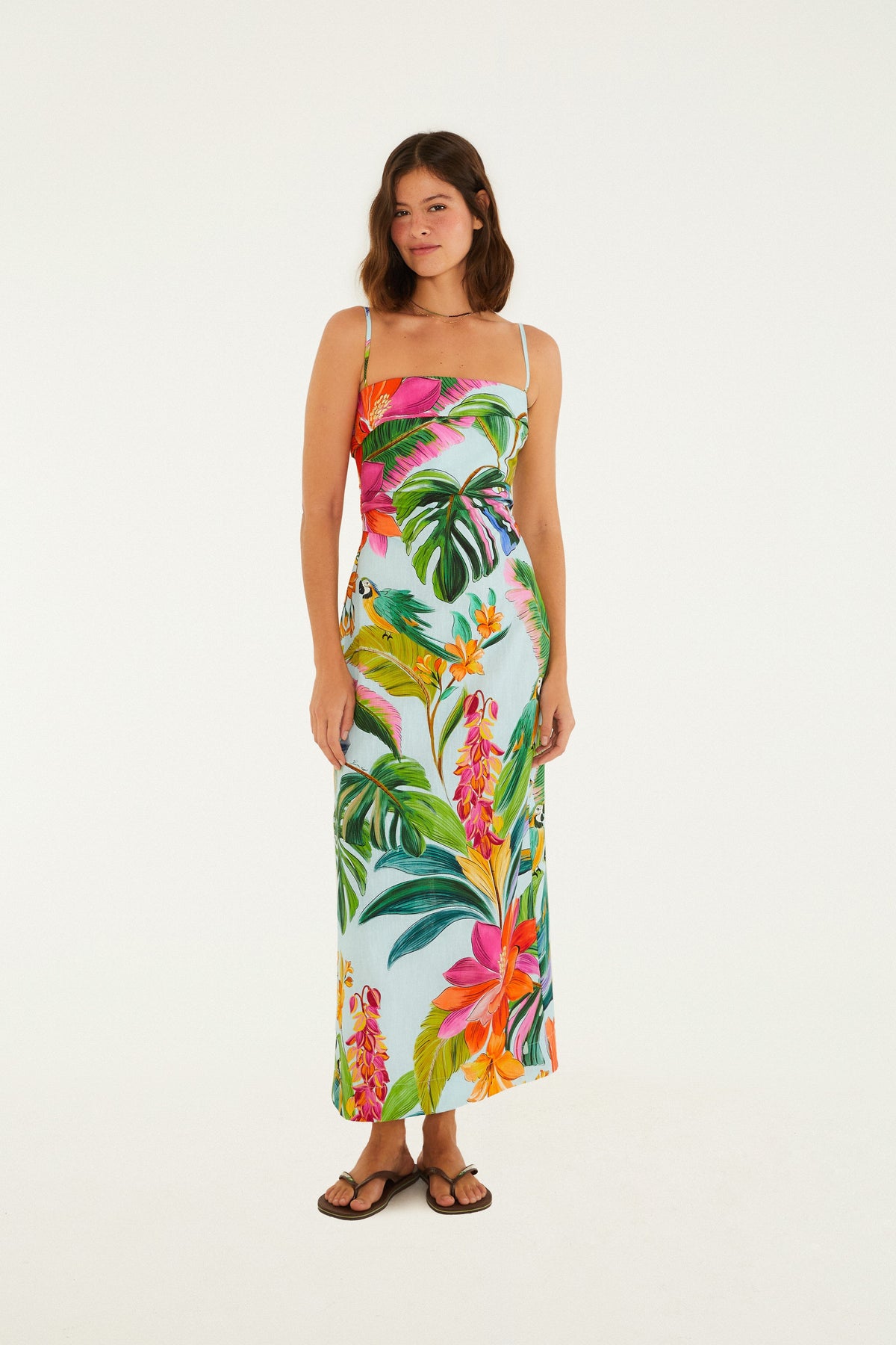 VESTIDO MIDI ESTAMPADO CANTO DE PÁJAROS