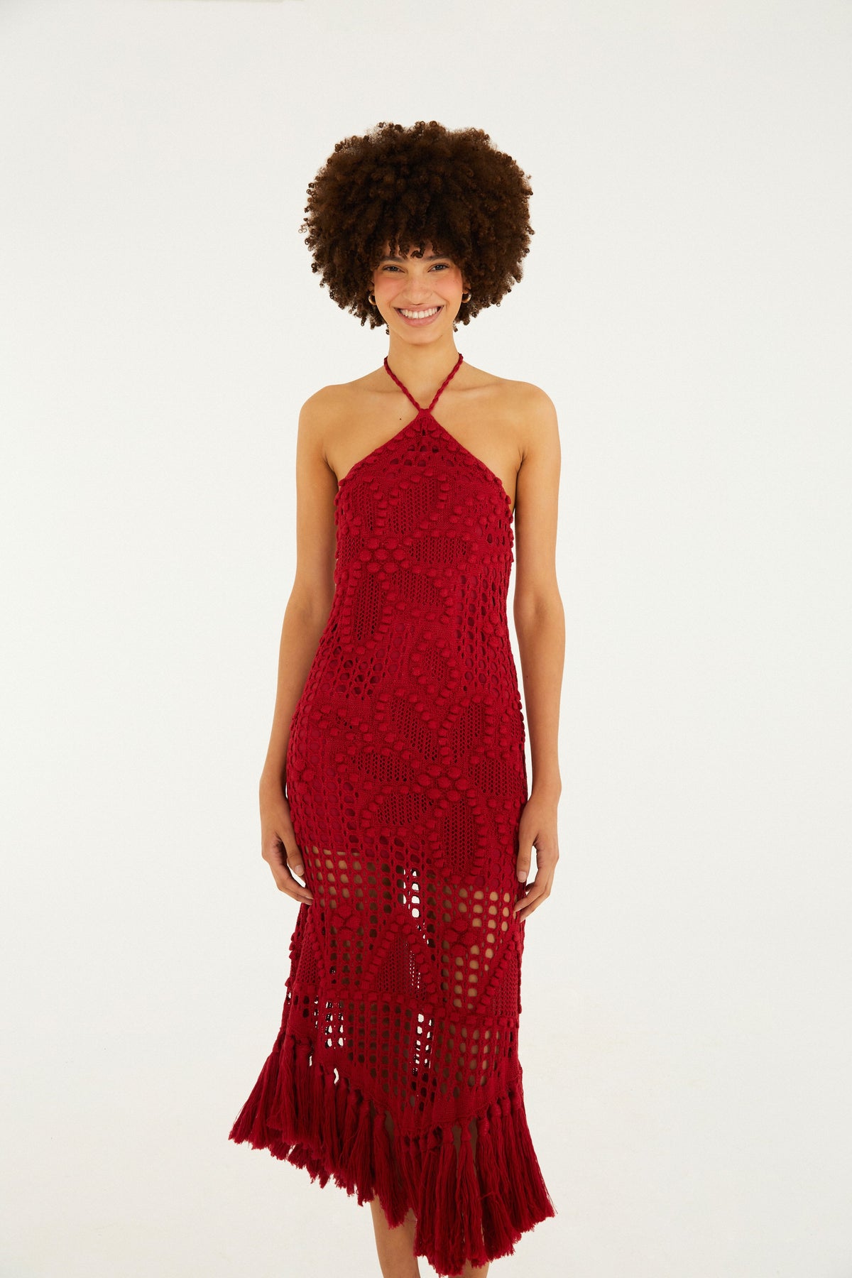 VESTIDO MIDI DE PUNTO ARTESANAL