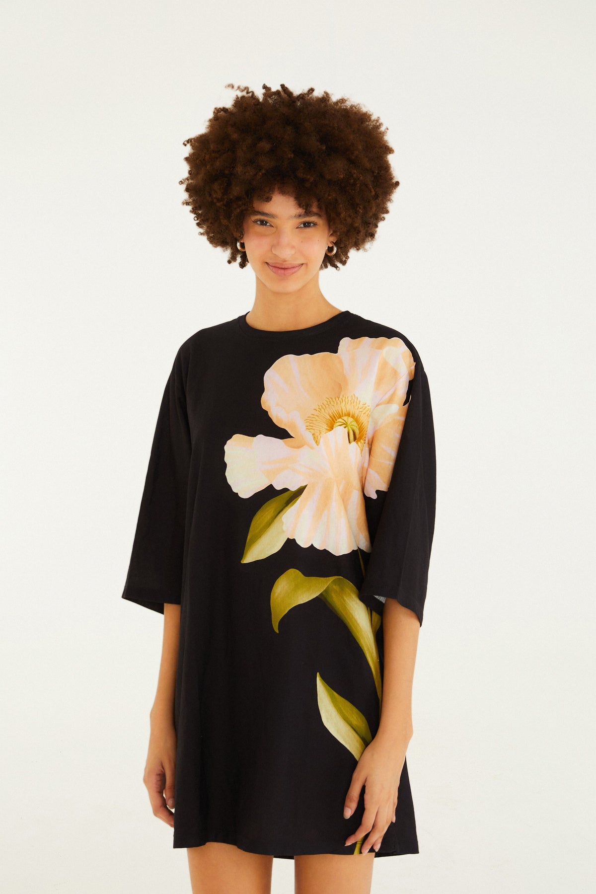 Vestido T-Shirt Big Estampado Papoula