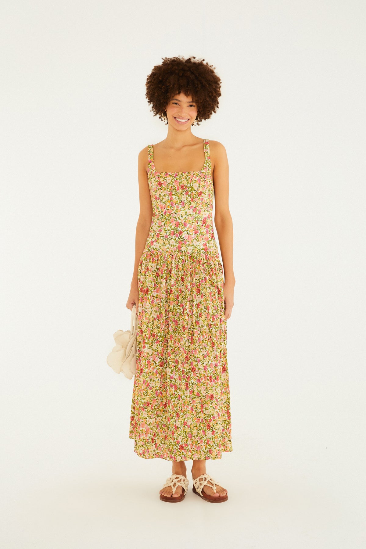 Vestido Cropped Estampado Flor De Fruta
