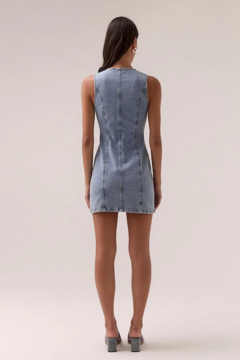 etch denim mini dress