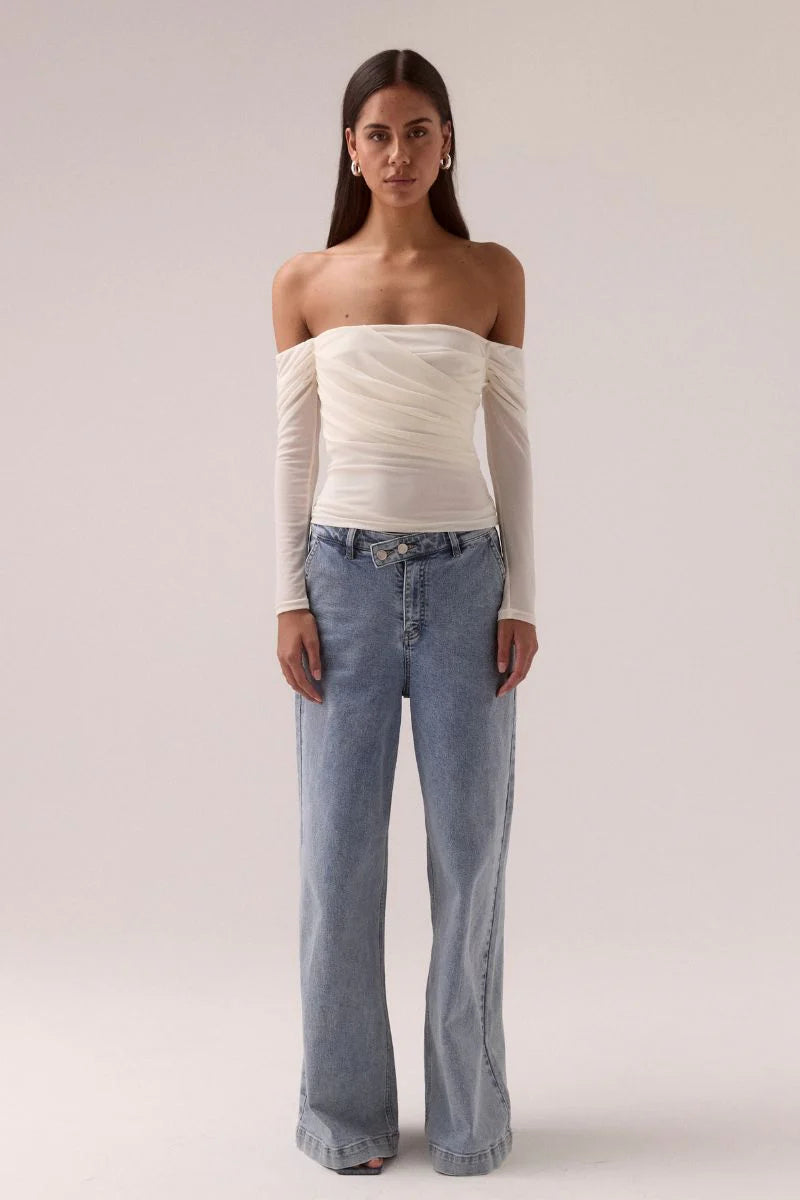 MYRIAD OFF SHOULDER TOP - COCONUT