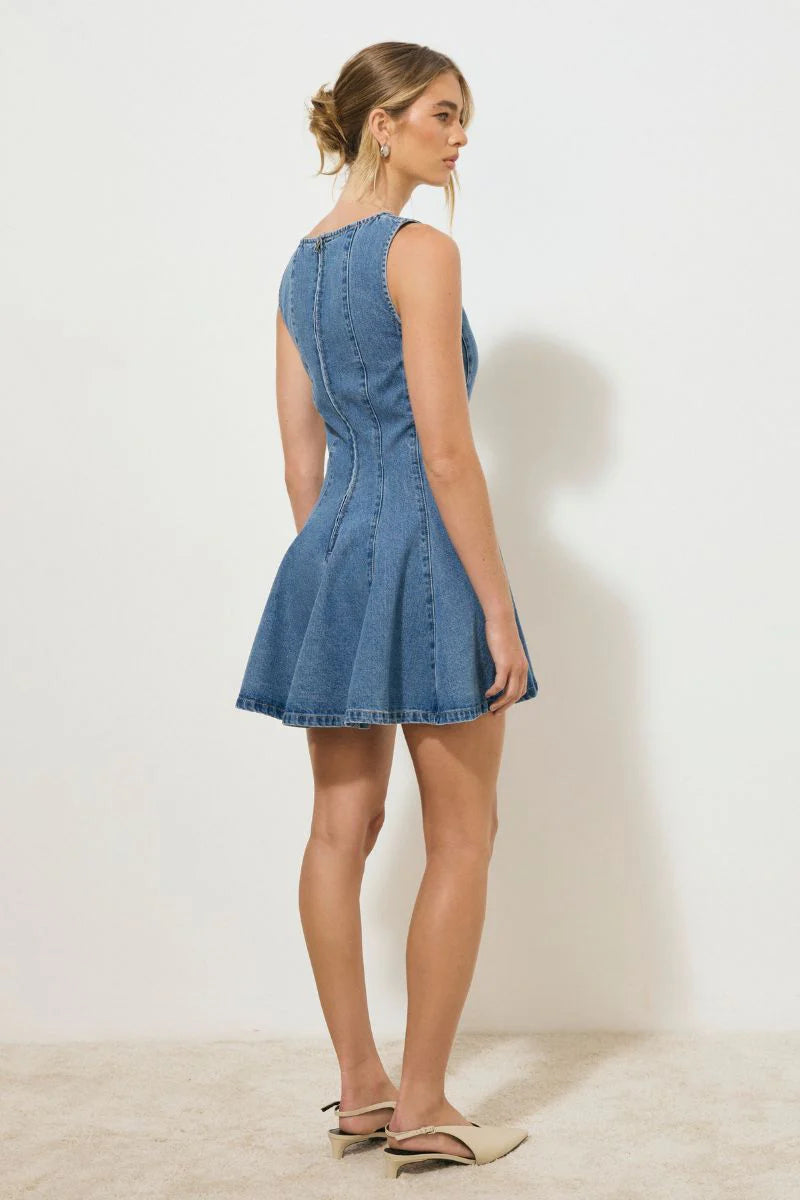 nomada denim mini dress