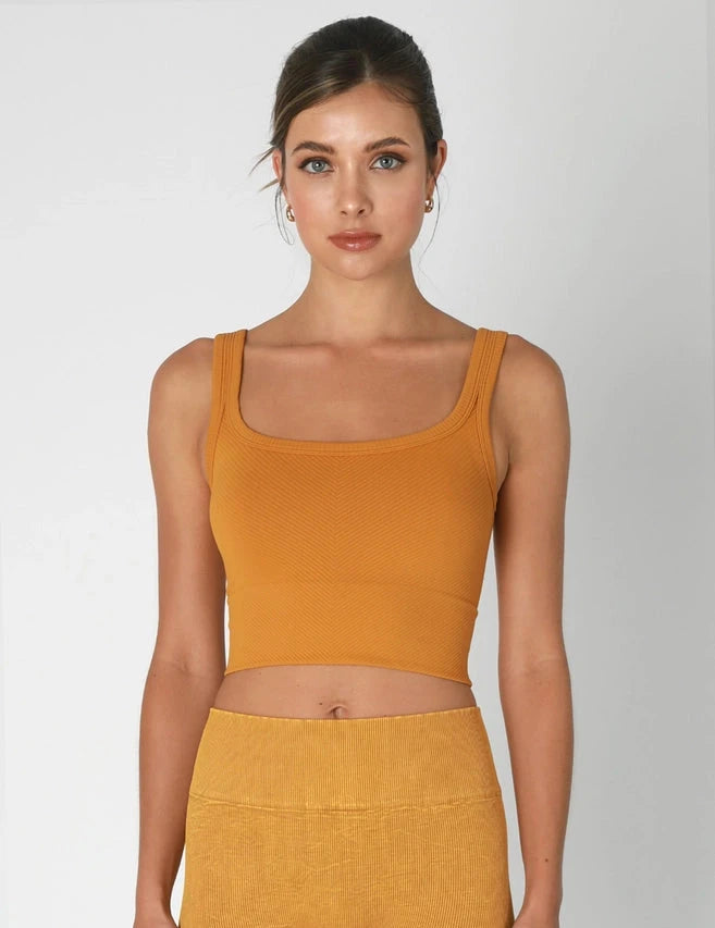 Reversible Herringbone Crop Top