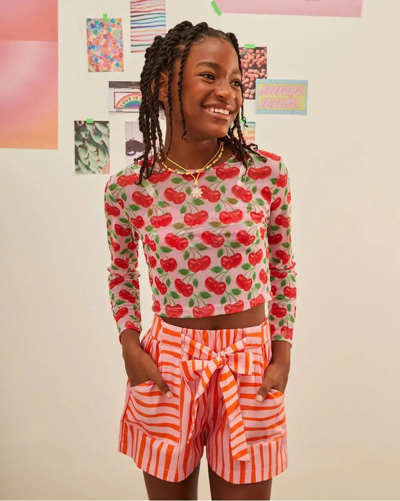 Blusa De Tule Cereja Doce Maxi Ml