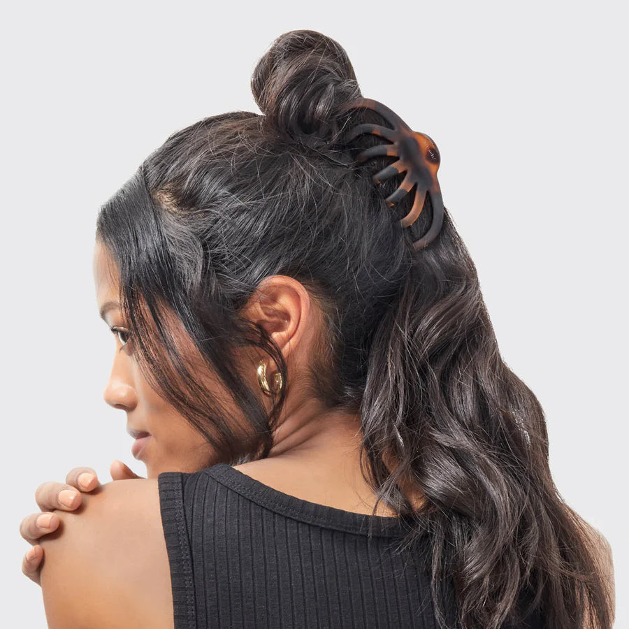 Recycled Plastic Octopus Claw Clips 2pc Set - Black and Tort