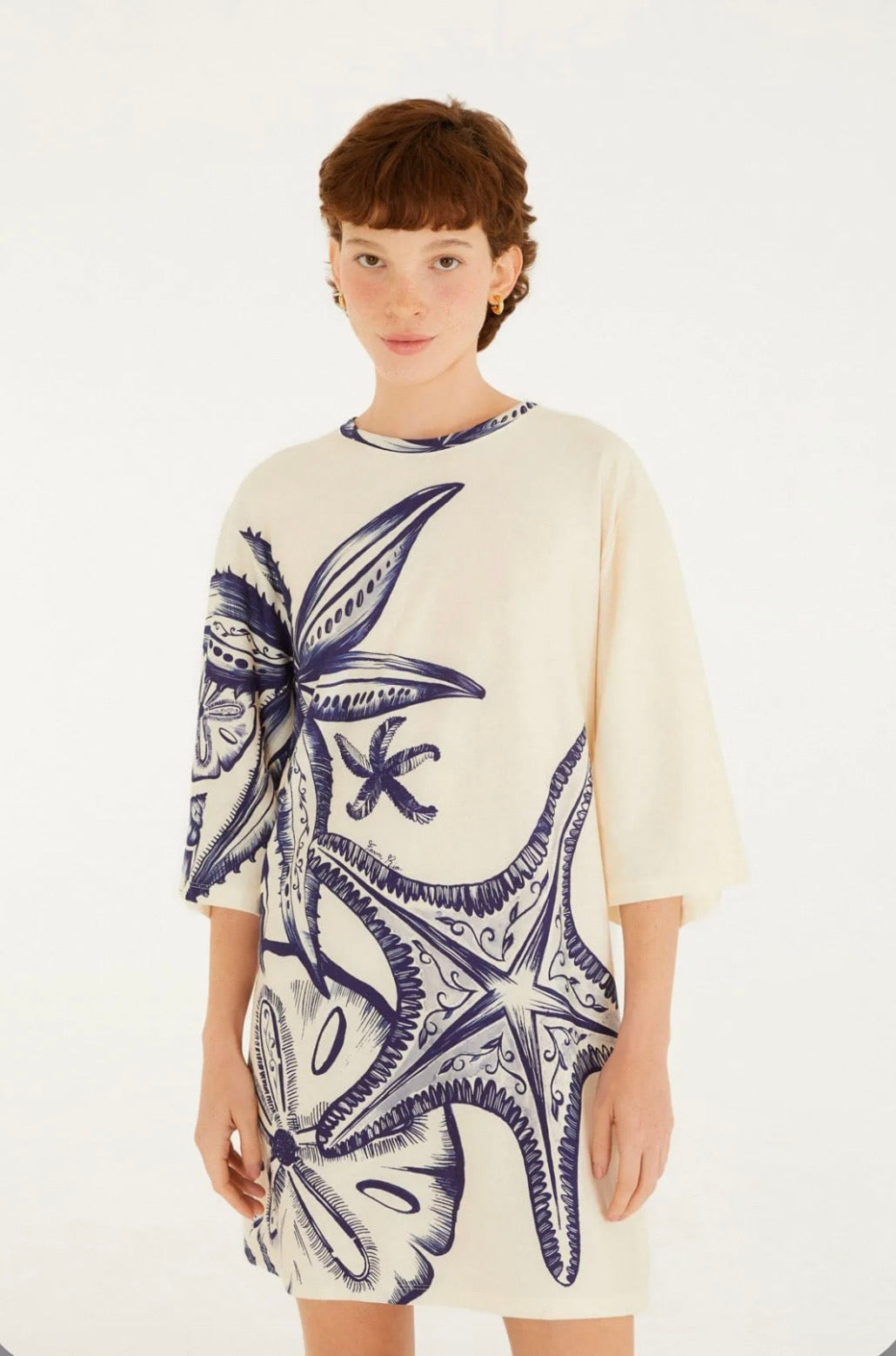 VESTIDO TSHIRT ESTAMPADO MAR DE ESTRELLAS