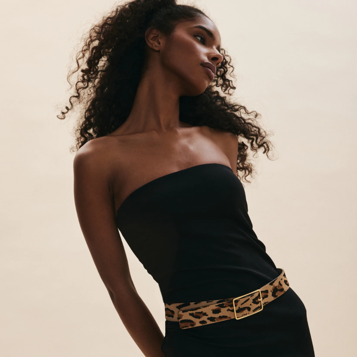 MILLA CALF-HAIR LEATHER BELT