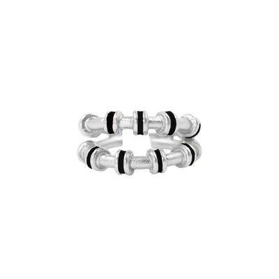 Anillo hula doble plata