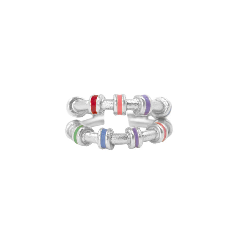 Anillo hula doble plata