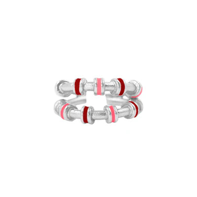 Anillo hula doble plata