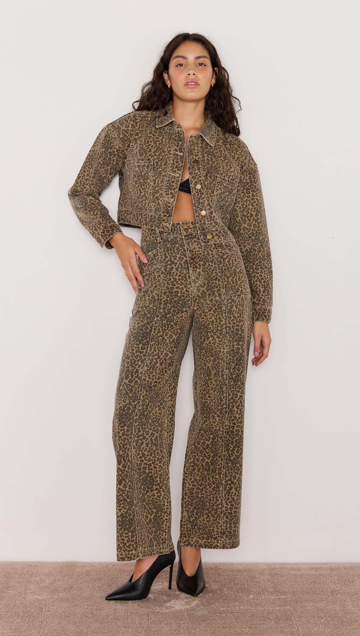 Anouk Animal Print Crop Jacket